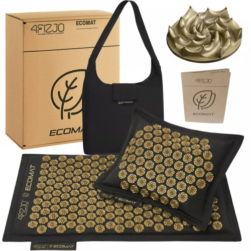 Купити Мат для акупунктури  4FIZJO Eco Mat Аплікатор Кузнєцова Black/Gold у Києві - фото №1